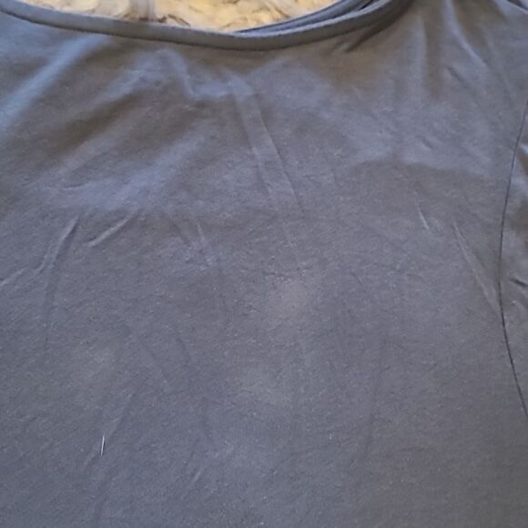 Soft surroundings womens soft blue long sleeve flowy shirt with cut out front - Picture 6 of 6